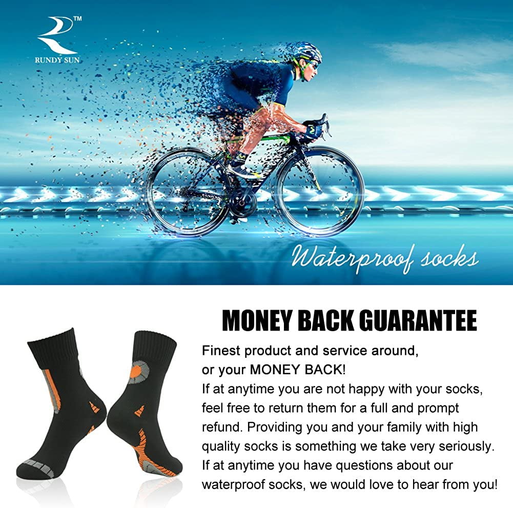 RANDY SUN Unisex Novelty Sport Skiing Trekking Hiking Socks 1 Pair SGS Certified 100% Waterproof Breathable Socks,