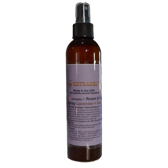 EXTRADEL Room Spray & Fabric Freshener (Lavender & Cedarwood), Odor Eliminating, Essential Oil Scent, Plant-Based, 8 fl oz