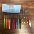thumbnail image 3 of Conjunto de ganchillo con mango suave de alta gama, conjunto de ganchillo hecho a mano, conjunto de bolsas de tela de óxido de aluminio de 14 piezas, 3 of 7
