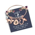 thumbnail image 1 of AUNOOL Horse Gifts for Girls Women Bracelet Stainless Steel Horse Bracelet Engraved 26 Letters Charm Bracelet For Teen Dainty Horse Jewelry Gifts, 1 of 6