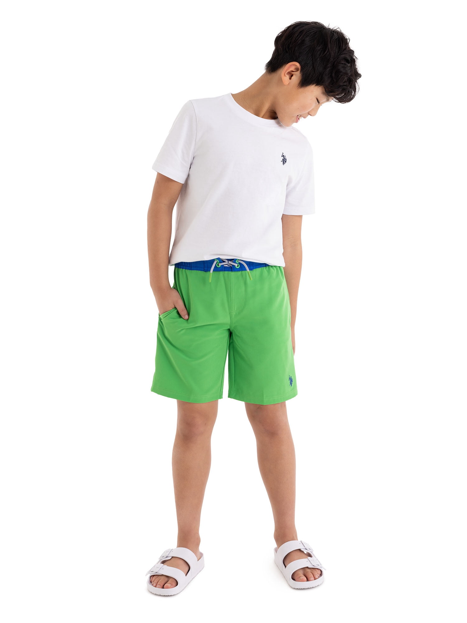 U.S. Polo Assn. Boys E-Board Swim Short with Brief Liner, Sizes 4-18