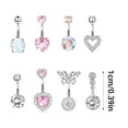 thumbnail image 3 of PONPRNGY Set of 8 Belly Button Rings Belly Piercing Jewelry Navel Rings Surgical Steel Belly Rings, 3 of 6