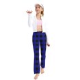 thumbnail image 4 of Blue Kids Girl Boy Sport Athletic Yoga Stretchy Running Pants for Child Kawaii Plaid High Cut Straight Leg Long Leg Summer Fall Pants 2026 Soft Comfy Clothes Trendy 8 Years, 4 of 9