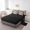 thumbnail image 3 of 7 Pcs Moose Lodge Comforter Set,Rustic Famhouse Boat Bass Fish Bedding Set,Retro Brown Gray Red Plaids Stripes Patchwork Bed Set(Comforter+Fitted+Flat Sheet+Pillowcases+Pillow Covers),Queen, 3 of 5