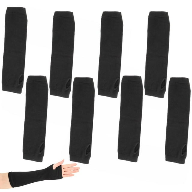 CUITING 4 Pairs Arm Cast Cover Elastic Short Cast Cover for Arm Bath Shower Cast Wound Covers Removable Black