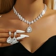 thumbnail image 6 of Sunyuer Wedding Jewelry Set for Women Bride Bridesmaid, Gorgeous Cubic Zirconia Waterdrop Necklace Earrings Jewelry Gift for Birthday/Anniversary/Mother's Day, 6 of 16