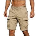 thumbnail image 2 of Mens Cargo Shorts with Multi Pockets Casual Knee Length Lightweight Shorts Outdoor Hiking Travel Work Short Pants Khaki 32, 2 of 9
