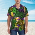 thumbnail image 4 of Bixox Men's Hawaiian Shirts Men's Mardi Gras7 Print Short-Sleeve Shirt-Small, 4 of 8