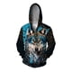 thumbnail image 1 of Sudadera con capucha con estampado 3D de mariposa, águila y lobo para hombre, sudadera con gráfico de demonio animal, sudadera holgada con cremallera, sudaderas cómodas, 1 of 6