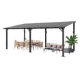thumbnail image 7 of Clouddwell 20'x 10' Wall-Mounted Gazebo Pergola with Aluminum Top Frame & Polycarbonate Panel, Large Heavy-Duty Awnings for Backyard Black, 7 of 7