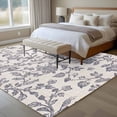thumbnail image 5 of Haze Blue Leaf Large Area Rugs for Bedroom Living Room, Soft Non Slip Carpet Bedside Rug, Retro Farmhouse Plant Floral Branch Rectangular Floor Cover Kitchen Accent Rug 5'x7' for Dining Room/Office, 5 of 9
