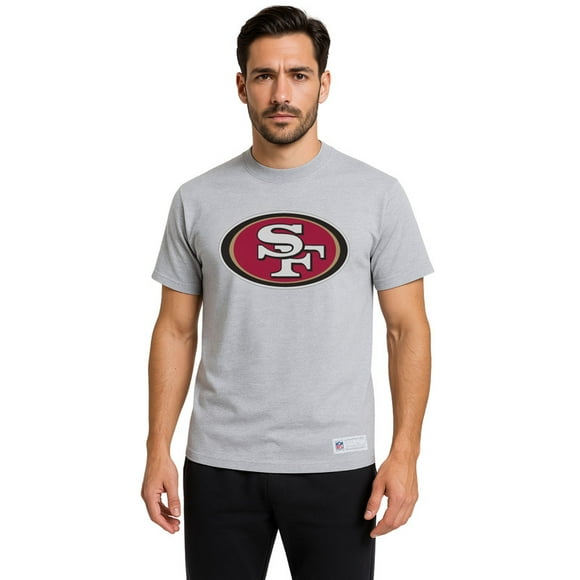 NFL Playera Aficionado Básica San Francisco 49ers Gris para Hombre, Talla Grande