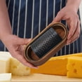 thumbnail image 2 of Acacia wood cheese grater, black multifunctional stainless steel fruit and vegetable cheese grater box, grater, kitchen tool(Without Handle), 2 of 5
