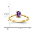 thumbnail image 3 of Solid 14k Yellow Gold Diamond and Amethyst Purple February Gemstone Birthstone Engagement Ring Size 9 (.016 cttw.), 3 of 6