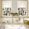 thumbnail image 2 of Coffee Kitchen Curtains Sets, Cafe Coffee Theme Valance for Kitchen Windows, Tea Party Coffee Bean Print Small Short Curtains Window Treatments Valance Sets for Kitchen Cafe, 54x24 Inch, 3 Piece, 2 of 4