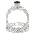 thumbnail image 3 of 1.25 Carat Emerald & Diamond Infinity Antique Bridal setround cut diamond on 10k White Gold, 3 of 3