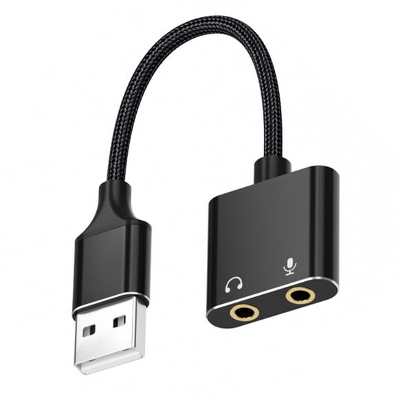 Ciwanning Portable USB External Sound Card Sound 3.5mm Hole Adapter Cable Wire