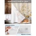 thumbnail image 3 of No Hook Cloth Fabric Shower Curtain with Snap in Liner, Pumpkins Thanksgiving Waterproof Shower Curtains Set with See Through Top Window, Beige Country Vintage Leaf Farmhouse Bath Curtains 54"x78", 3 of 6