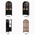 thumbnail image 6 of HSUNNS 71" Tall Kitchen Pantry Cabinet with Arched Glass Doors and Adjustable Shelves, Freestanding Modern Farmhouse Hutch Cupboard, Wooden Storage Cabinets for Kitchen Dining Room, Black, 6 of 9