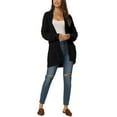 thumbnail image 2 of INSPIRE CHIC Women's Fall Winter Long Sleeve Cable Knit Open Front Sweater Cardigan with Pockets M Black, 2 of 6