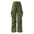 thumbnail image 5 of Men's Baggy Cargo Pants Loose Fit Drawstring Parachute Pants Mens Summer Pants Army Green M, 5 of 6