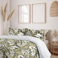 thumbnail image 2 of Ambesonne Leafy Design Down Alternative Quilt Comforter, Modern Leaves Exotic, Twin XL, White Pale Olive Green, 2 of 5