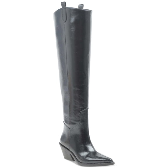 Wild Pair Womens Luela Western Boots Black Smooth 6.5M