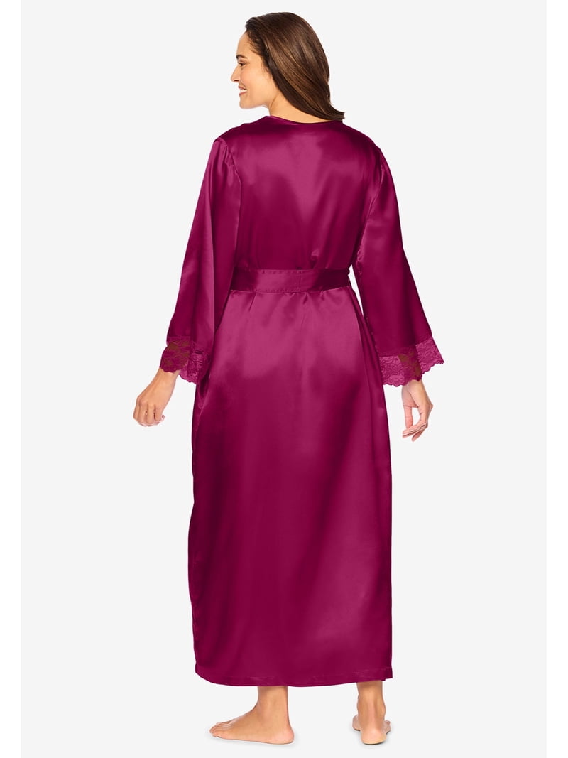 Peignoir Femme Slenderella Gaufré Imprimé – 117 Cm, Boutons, Col Châle, Poches, 50% Coton 50% Polyester, Papillon Bleu Ou Floral Rose
