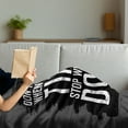 thumbnail image 3 of Fitness Soft Flannel Fleece Throw Blanket, Words Dont Stop Encouraging Keep Moving Brush Strokes, Cozy Plush for Indoor and Outdoor Use, 60" x 80", Charcoal Grey White, by Ambesonne, 3 of 5