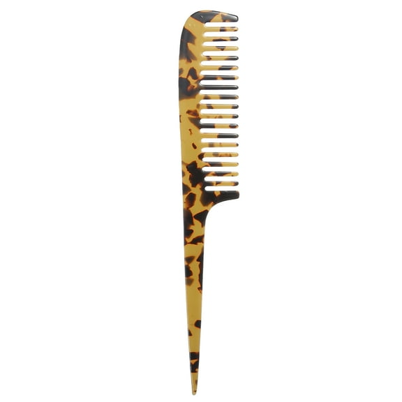 Unique Bargains Wide Tooth Comb Acetate Wide Comb for Curly Hair Thick Hair Leopard Print Pattern Brown