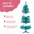 thumbnail image 3 of Mayhihi 4ft Artificial Blue Green Christmas Tree with 50 Warm White Lights, Hinged Mini Tree for Indoor Outdoor Use, 3 of 7
