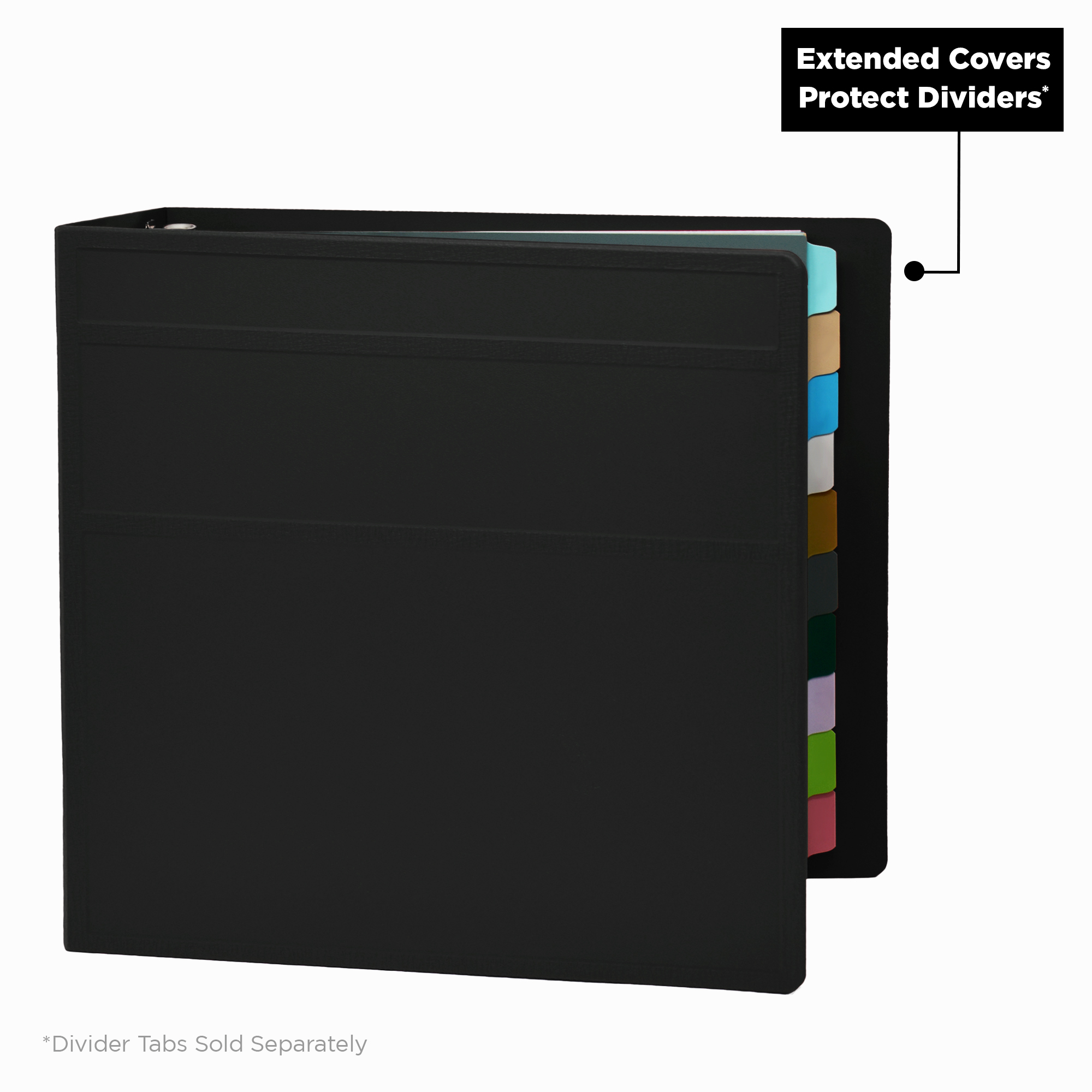Carstens 4-Inch Heavy Duty 3-Ring Binder - Side Opening, Black
