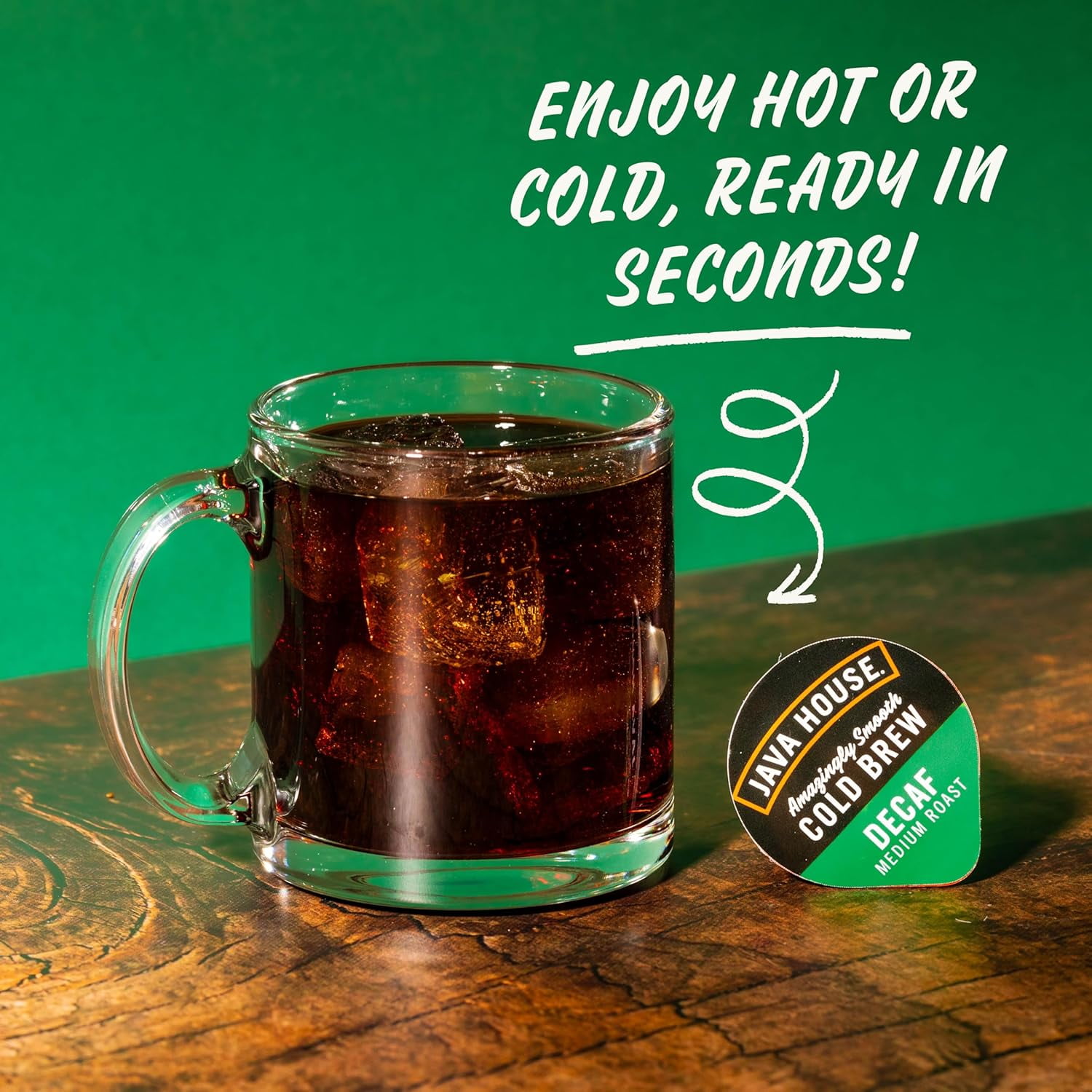 Java House Single-Serve Cold Brew Pods – Premium 100% Arabica Medium Roast Liquid Concentrate – Smooth, Bold, Ready Hot or Iced – 36 Pods
