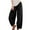 Black, variant on Brglopf Womens Baggy Wide Leg Pants Cotton Linen Elastic Waisted Loose Palazzo Harem Pants Beach Lounge Trousers with Pockets