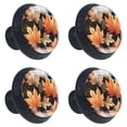 thumbnail image 2 of 4 Pcs Thanksgiving Leaves Knobs for Kitchen Cabinet Cupboard Dresser Bookcase Drawer Pulls Handles Round Home Decor, 2 of 8