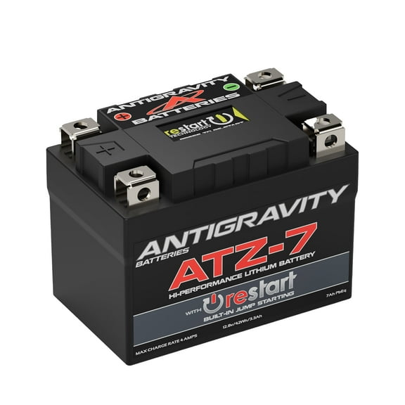 Antigravity ATZ-7-RS Lithium Motorcycle Battery, 12V, 150 CCA, 7Ah, Lightweight Powersports Starter