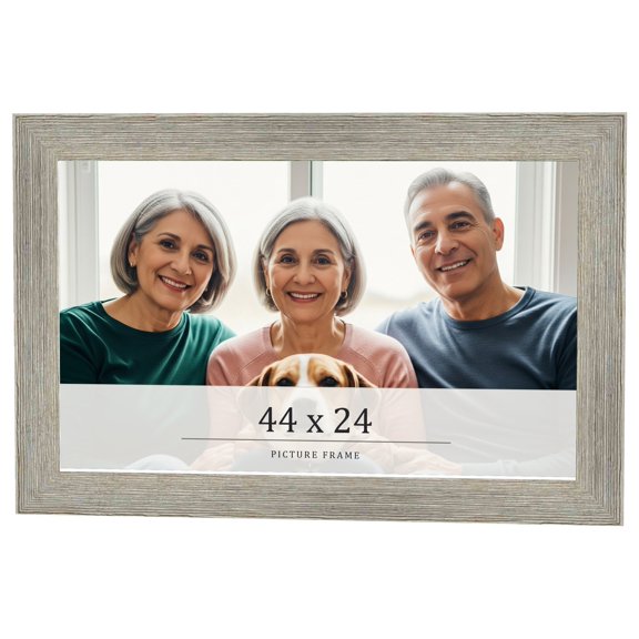 44x24 Frame Grey Real Wood Picture Frame Width 1.5 Inches | Interior Frame Depth 0.5 Inches | Barn
