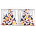thumbnail image 7 of Yayeee Kitchen Curtains Tier Set of 2 Light Filtering 57"x36" Over Sink Window Panels, White Abstract Triangles, 7 of 7