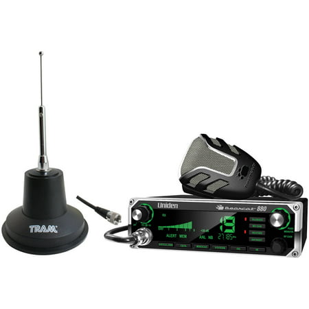 Uniden Bearcat 880 40-Channel CB Radio With 7-Color Display Backlighting and Tram 3500 Heavy-Duty Magnet-Mount CB Antenna