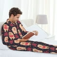 thumbnail image 4 of Mens Pajamas Set, Cute heart Dog Puppy Button Down Long Sleeve Loungewear Sleepwear Pjs sets for Men, 4 of 5