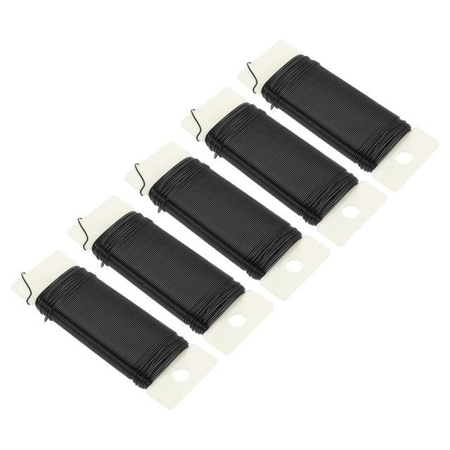 Uxcell Alambre Floral Metálico Negro de 190 Yardas/575 Pies 0.7mm Flexible Paddle Fino para Manualidades