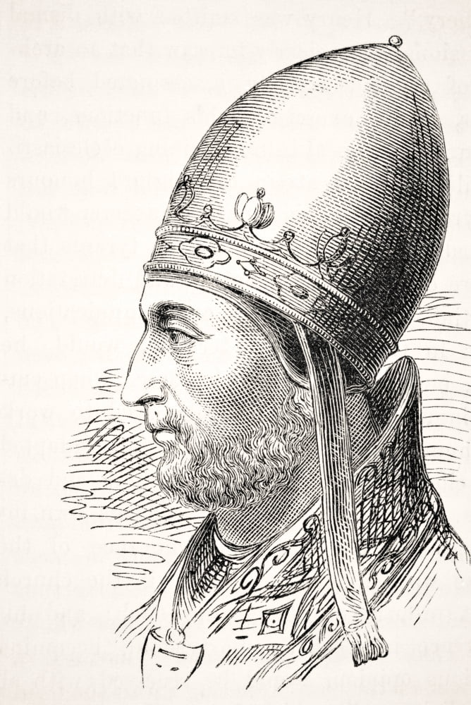 Pope Adrian Iv Or Hadrian Iv Born Circa 1100 To 1159 Only English Born Pope From The National And Domestic History Of England By William Aubrey Published London Circa 1890 Canvas Art - Ken Welsh Desi
