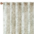 thumbnail image 6 of CURTAINKING Linen Curtains Floral Curtains for Living Room 84 Inch Length Green Printed Curtains Rod Pocket Back Tab Farmhouse Peony Flower Patterned Drapes Bedroom Window Curtain Set 2 Panels, 6 of 10