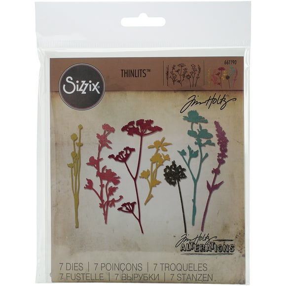 Sizzix Thinlits Meurt 7/Pkg par Tim Holtz-Wildflowers