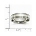 thumbnail image 3 of Bague Alliance pour Homme en Titane Satin 6 mm à Ajustement Confortable avec Incrustation en Argent Sterling, 3 of 6