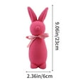 thumbnail image 6 of Easter Flocked Bunnies Figurine with Bow tie, Flocked Easter Bunny Decor, Flocking Rabbit Tabletop Ornament, Easter Bunny for Home Office Spring Centerpieces, Party Supplies Gifts for Friend Red, 6 of 7