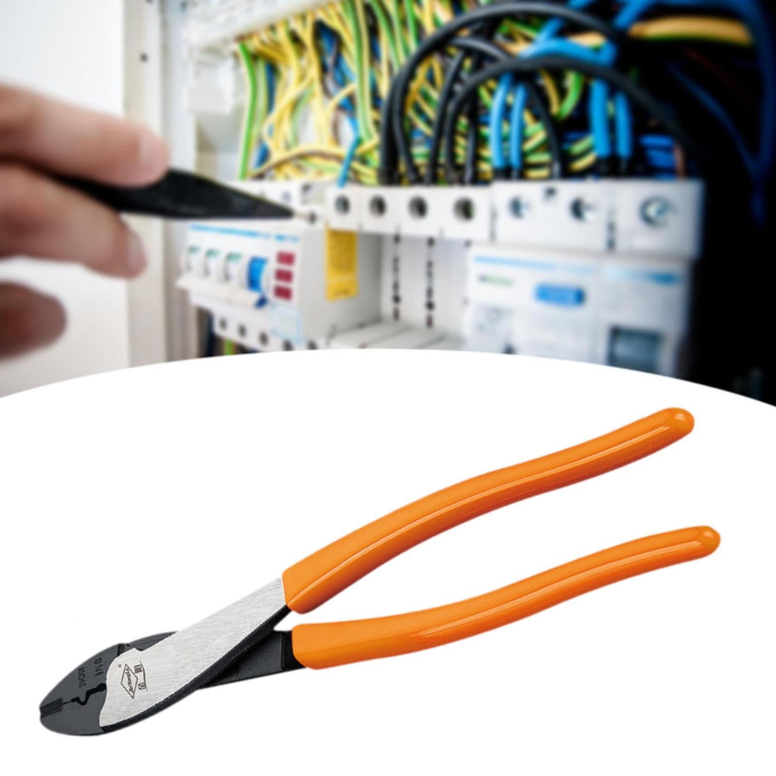 Bothyi Wire Crimper Electricians Pliers Comfortable Grip Wire Crimping Cutting Tool Orange