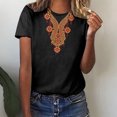 thumbnail image 2 of Penkiiy Boho Embroidered Short Sleeve Tunics Shirts for Women Mexican Peasant Blouses Ethnic Bohemian Floral Tunic Tops,Vintage Floral Tunic Shirts, Flowers Embroidery Blouses M Black, 2 of 6