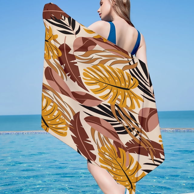 Microfiber Beach Towel Super Colorful Bath Towel Sandproof Beach Blanket Multi-Purpose Towel For Travel Swimming Pool 30x60 Inch