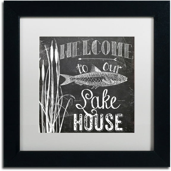 Trademark Fine Art "Lake House I" Canvas Art by Color Bakery White Matte, Black Frame